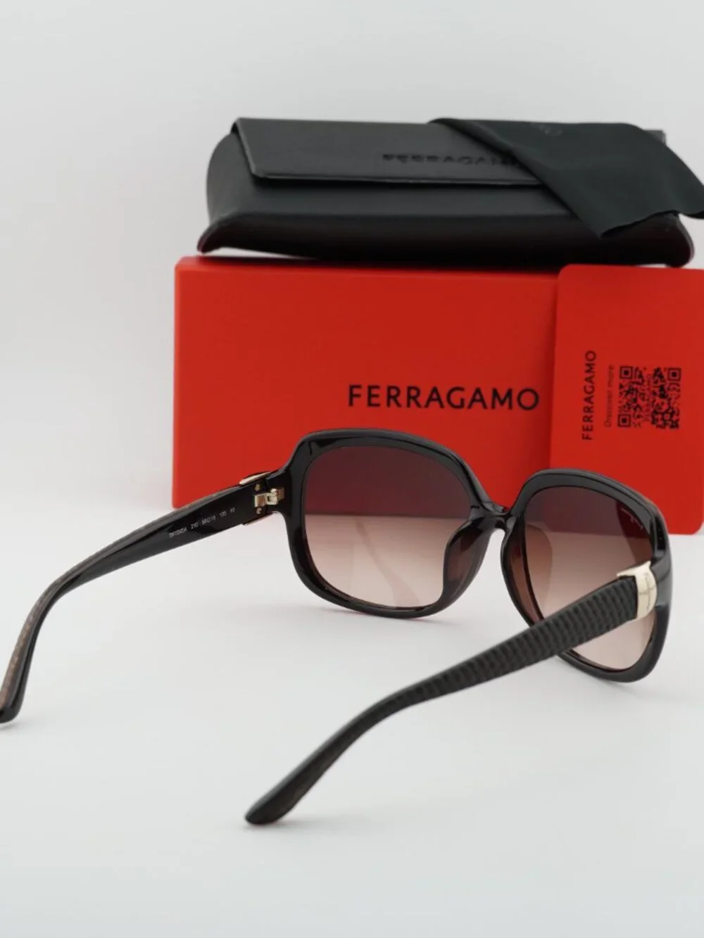 Salvatore Ferragamo SF739SA 210 Sunglasses Brown Rectangle Frame, Brown Lenses